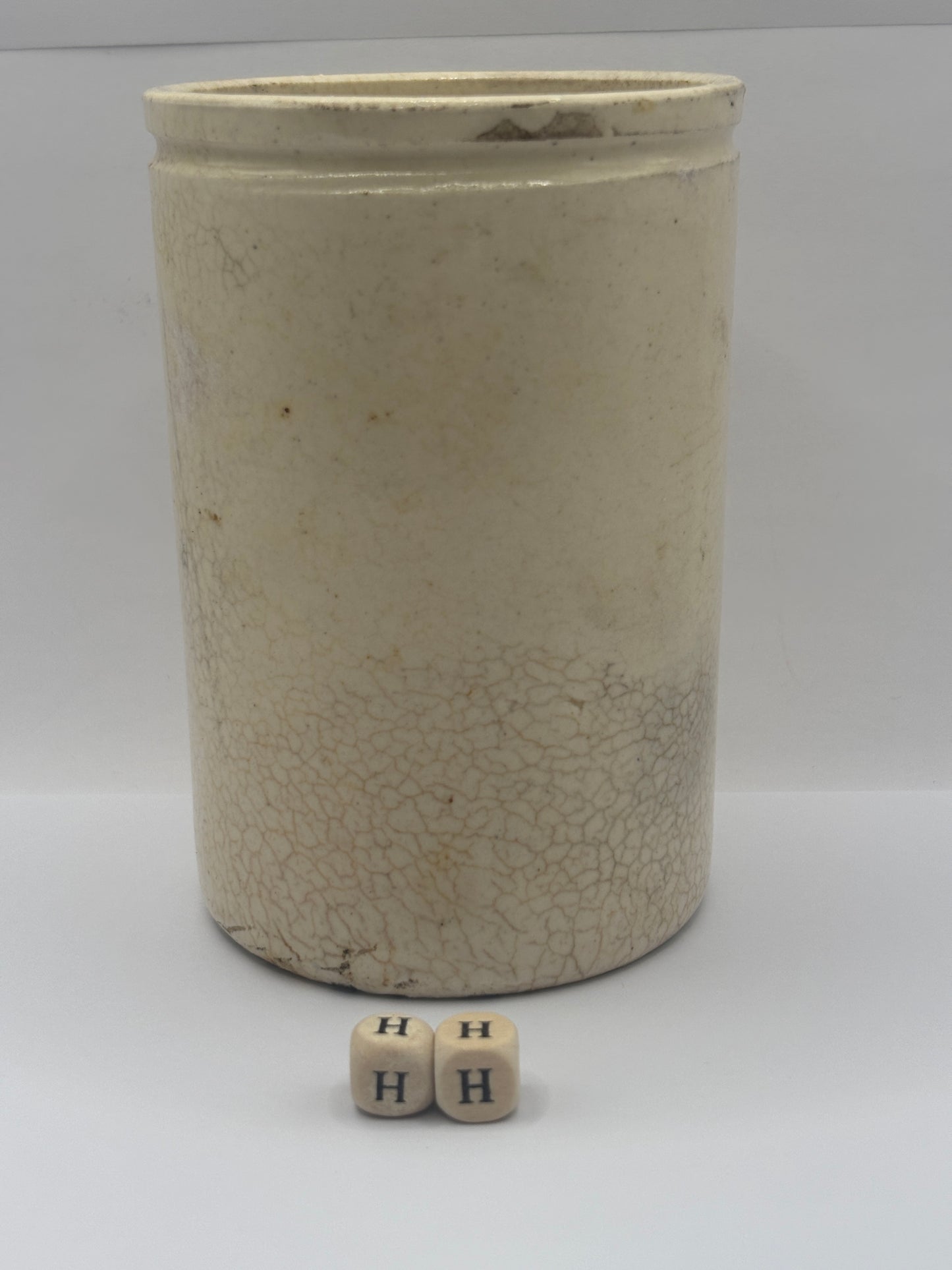 Old 1lb white stoneware marmalade jar (HH)