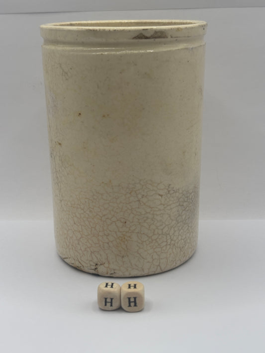 Old 1lb white stoneware marmalade jar (HH)