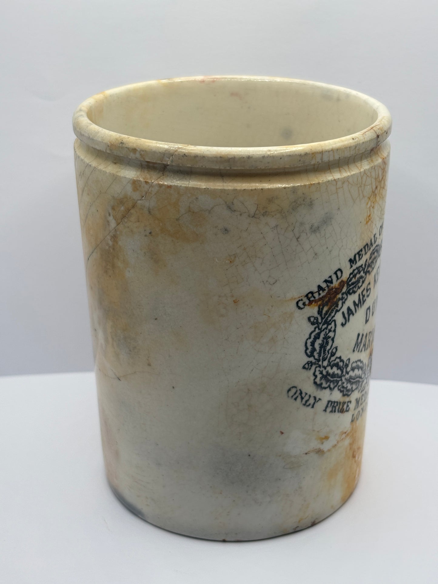 Old 2lb James Keiller Dundee marmalade jar. Damaged