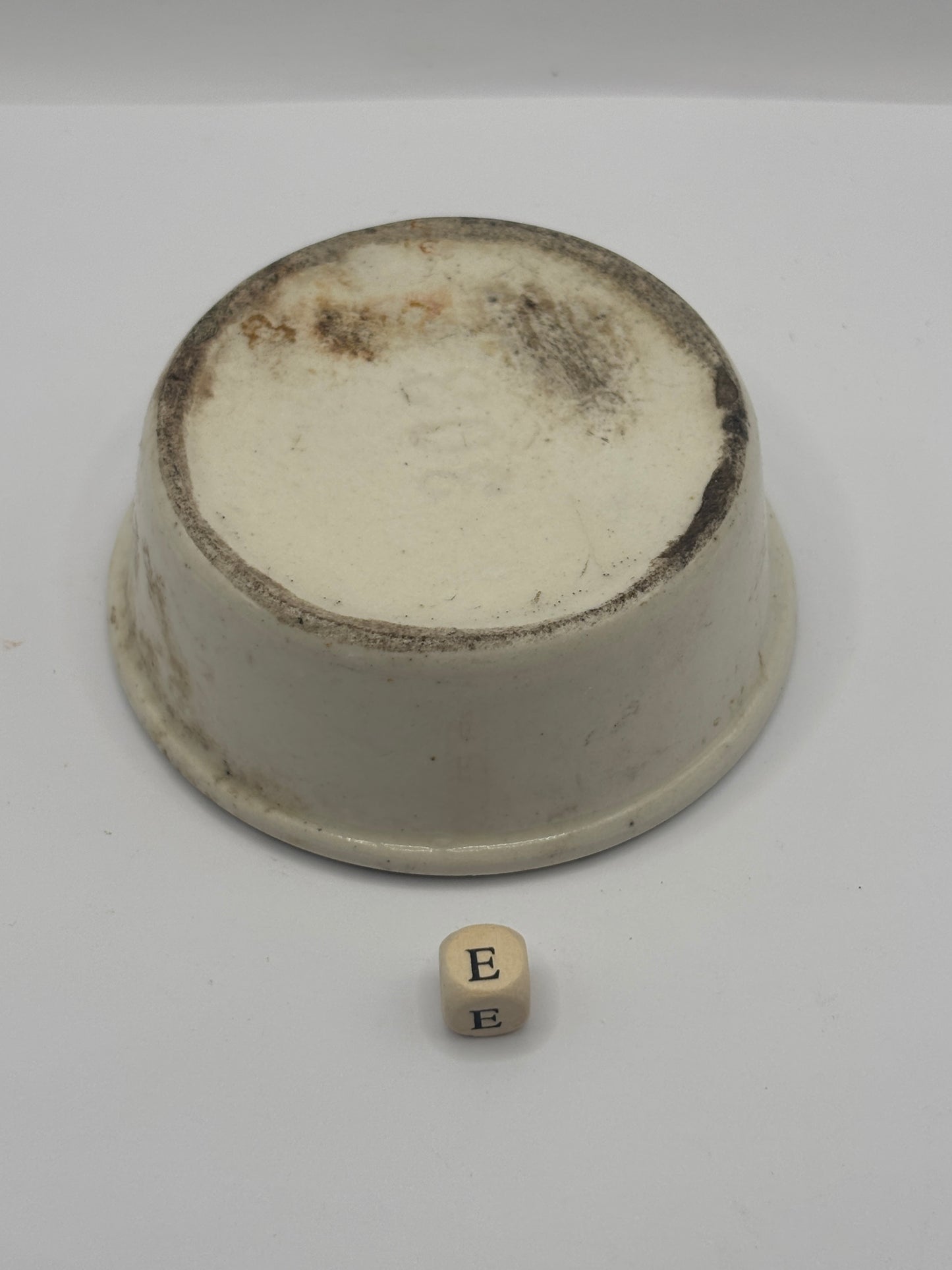 Old plain stoneware meat paste pot, potted meat (e)