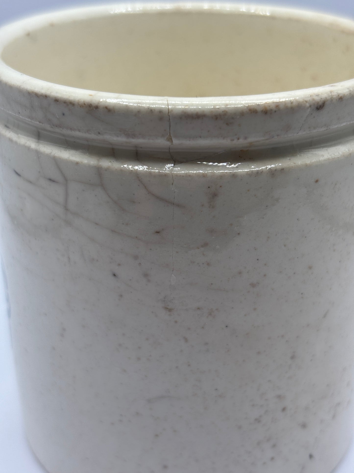 Rare John moir advertising marmalade jar, Pure orange marmalade. Damaged/ repaired