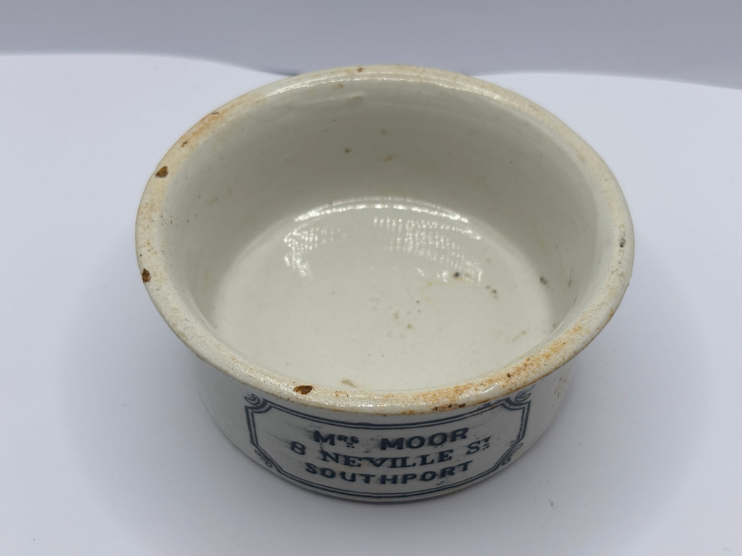 Old Mrs moors advertising meat paste pot