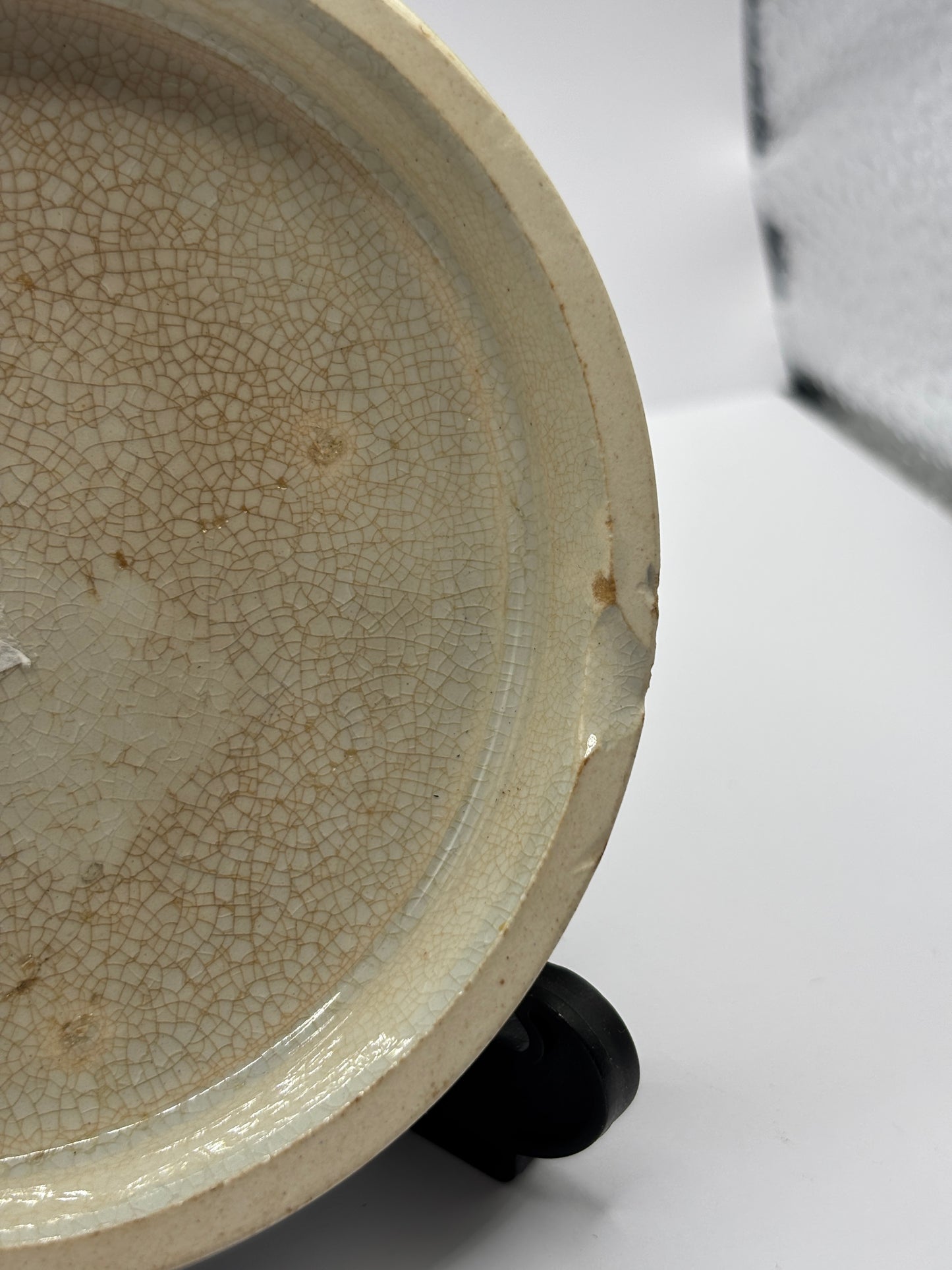 Rare Old Prattware lid, Strathfieldsaye the seat of The duke of wellington