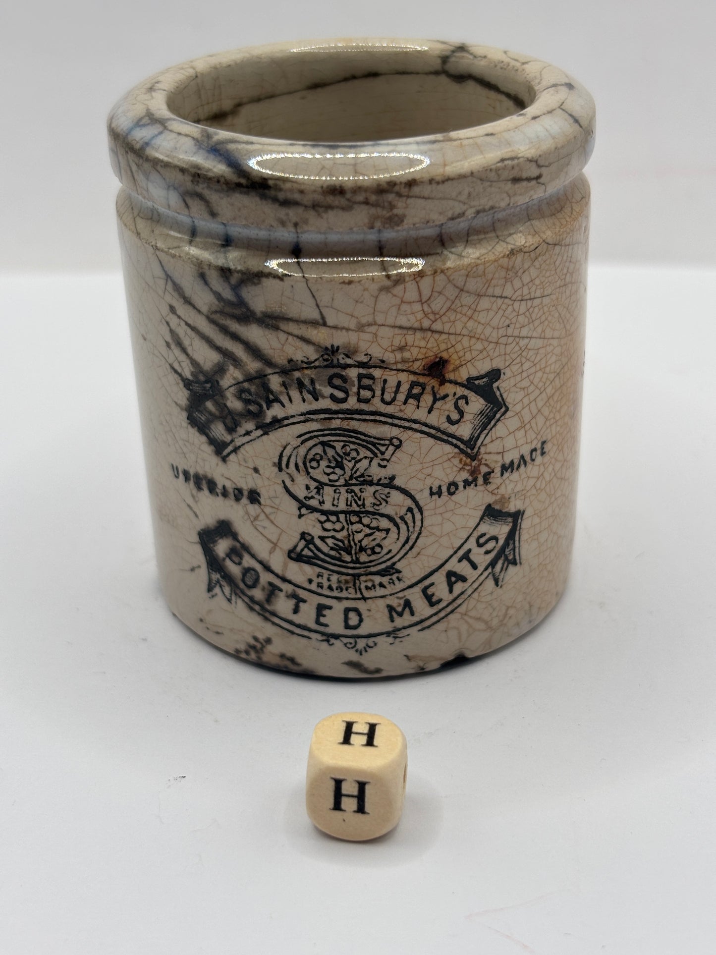 Old sainsburys advertising pot, home made potted meats (H)