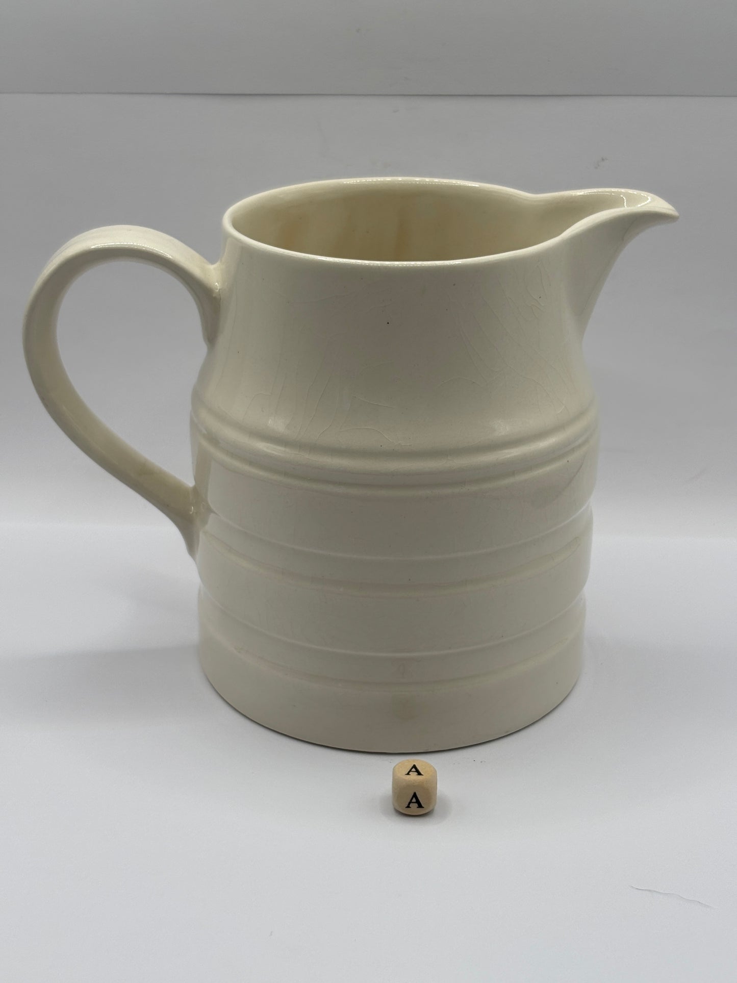 White vintage stoneware jug (a)