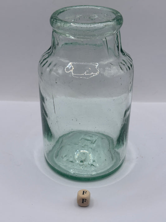Old aqua glass pickle jar, Edward pink & sons (f)