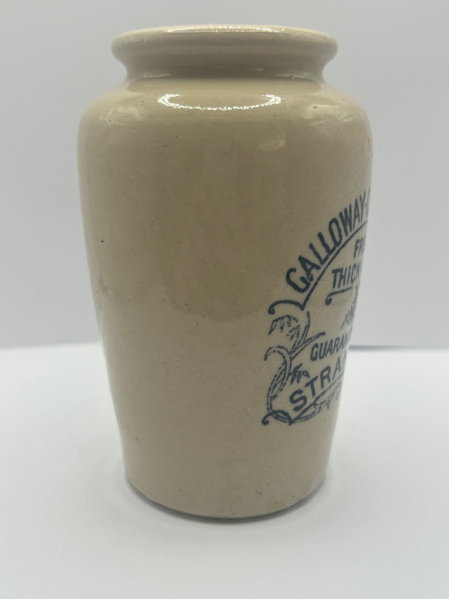 The Galloway creamery, white stoneware cream pot