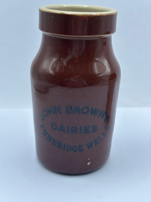 Old Tunbridge wells cream pot. John Browns dairies