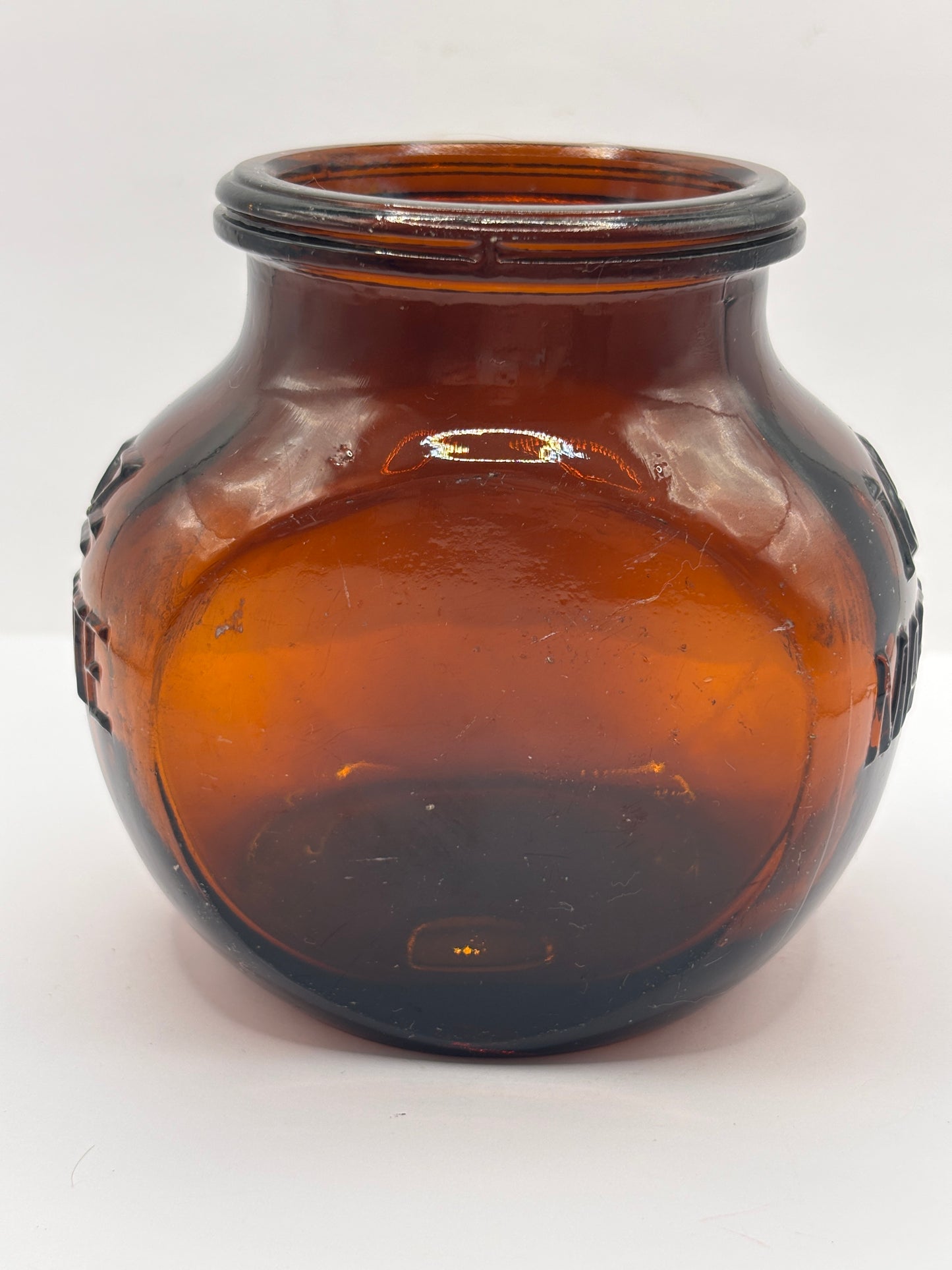 old amber glass marmite bottle 16oz