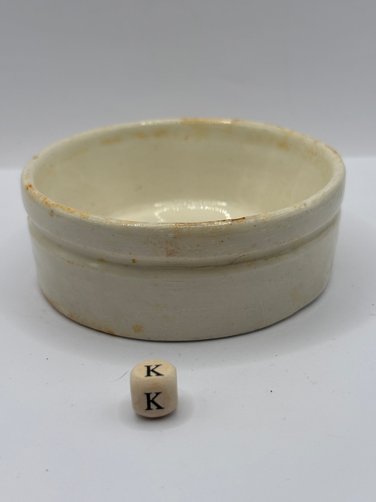 Old plain stoneware meat paste pot, potted meat (K)