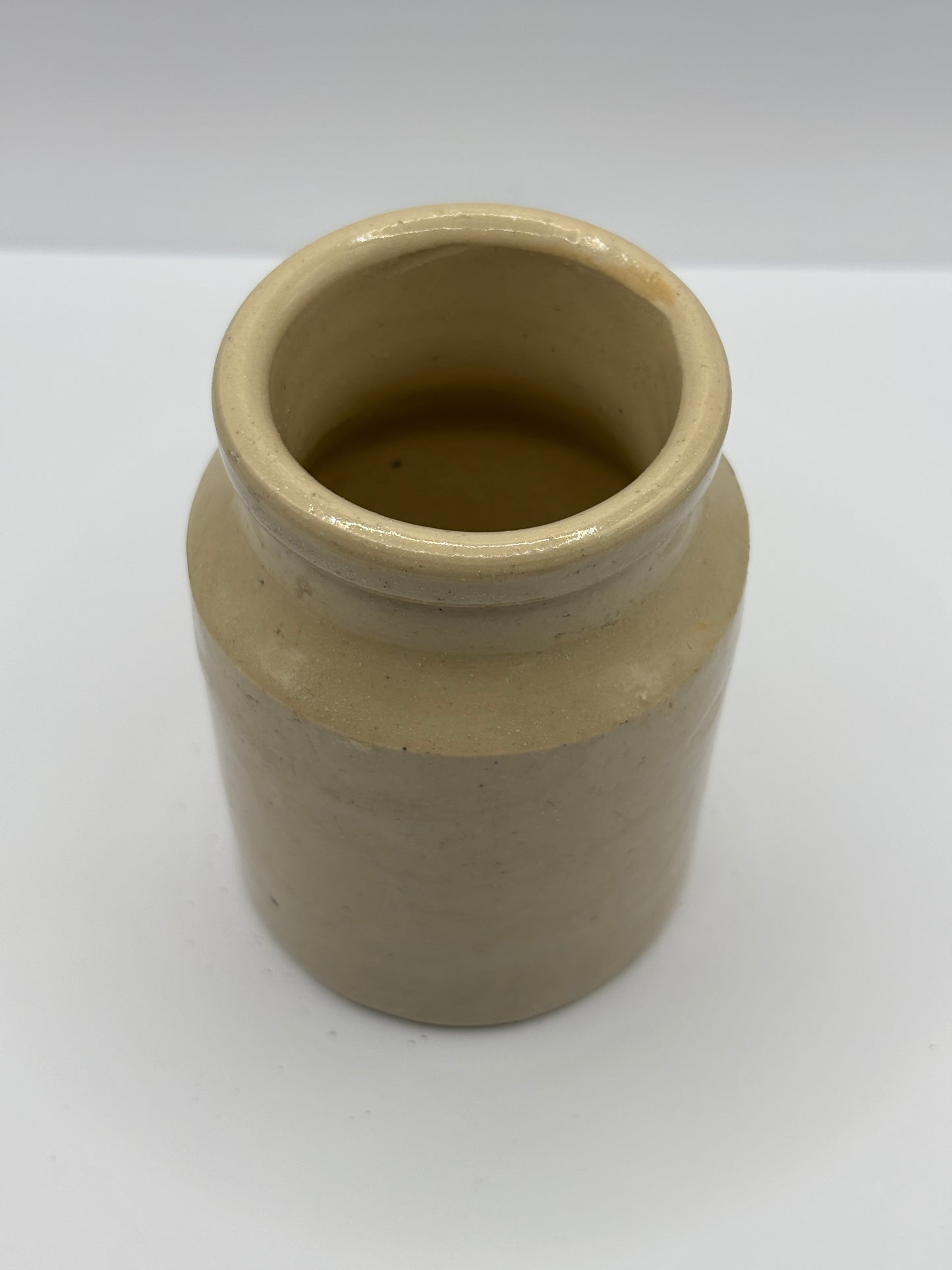 Old small stoneware mustard jar