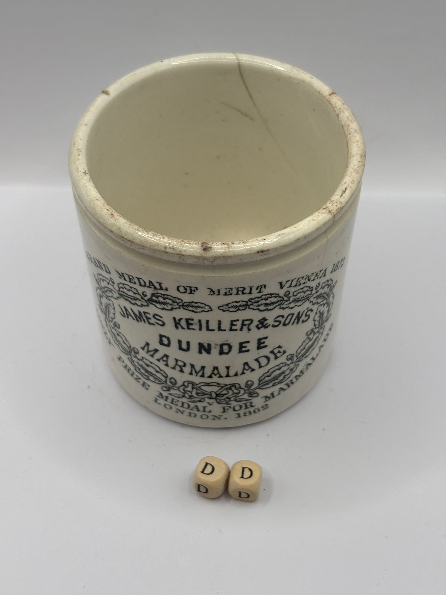 Old 1lb James Keiller Dundee marmalade Jar (DD)