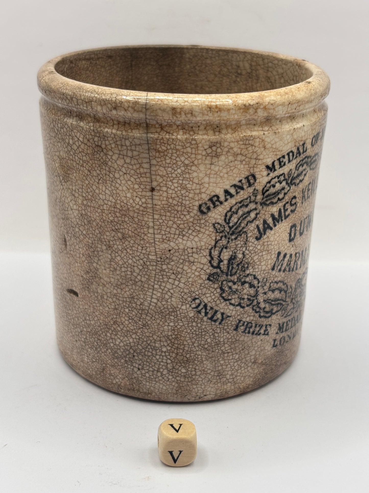 Old 1lb James Keiller Dundee marmalade jar (v) hairlines