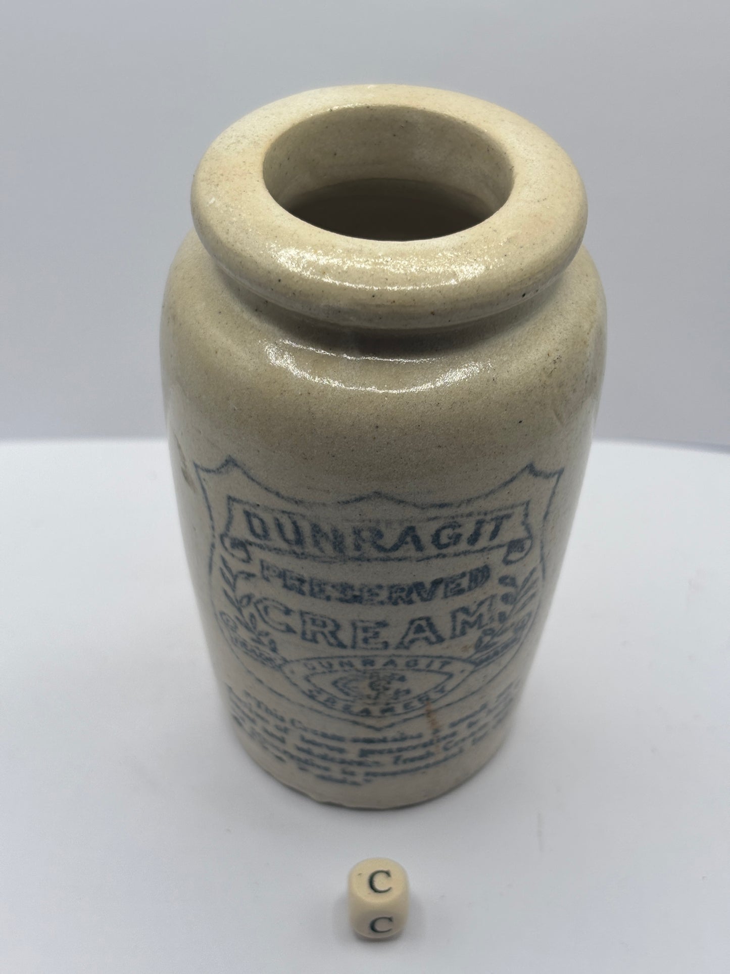 Old Dunragit stoneware cream pot (c)