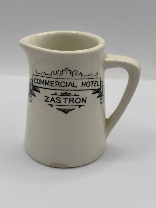 Old advertising creamer jug, Commercial hotel