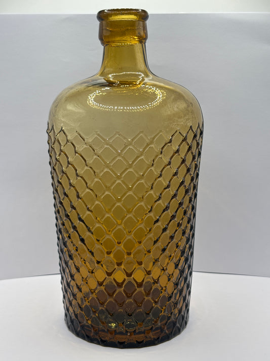 Old large amber glass lysol bottle 21.5cms