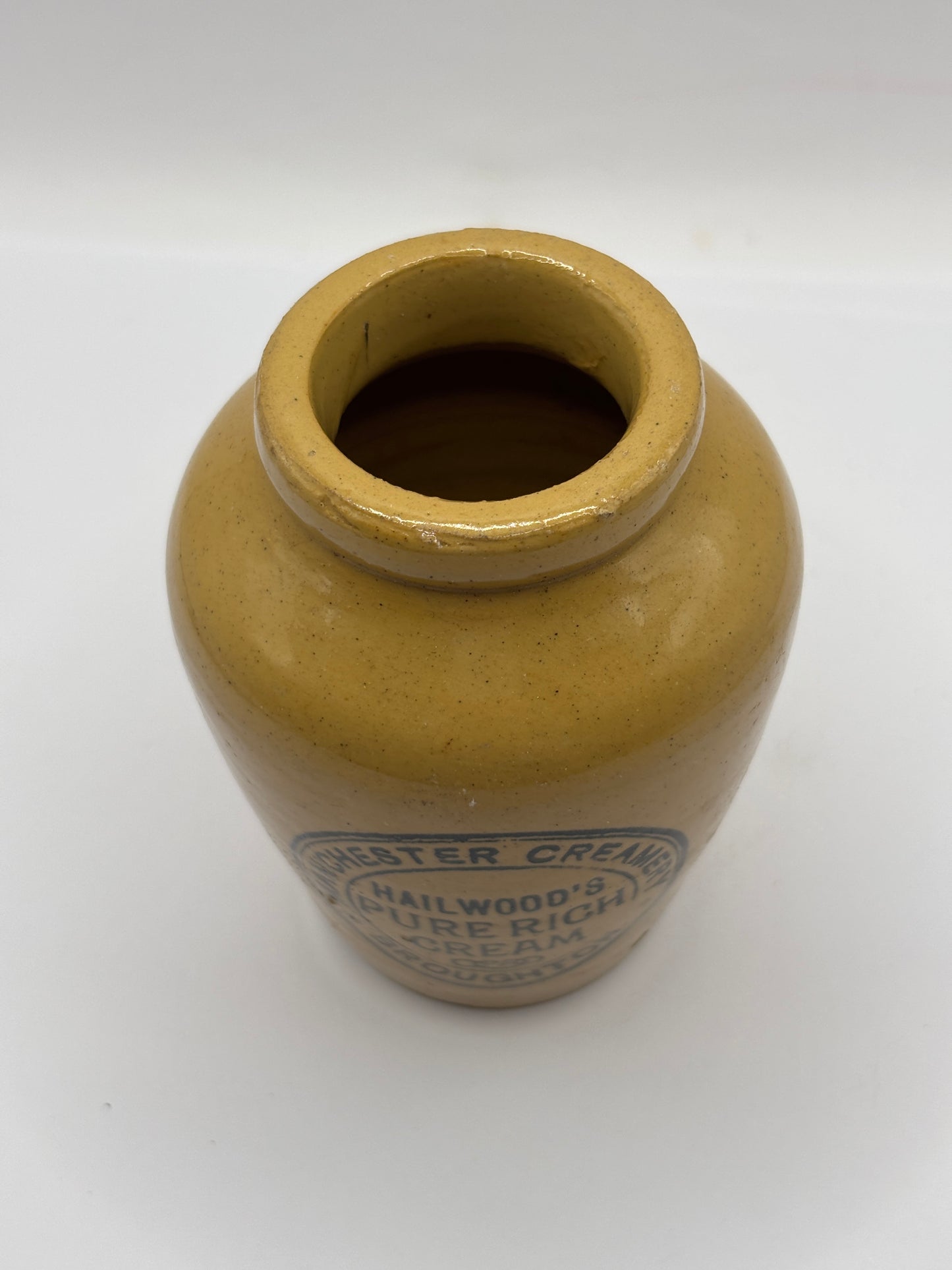 Old Manchester advertising cream pot, Hailwoods pure rich cream