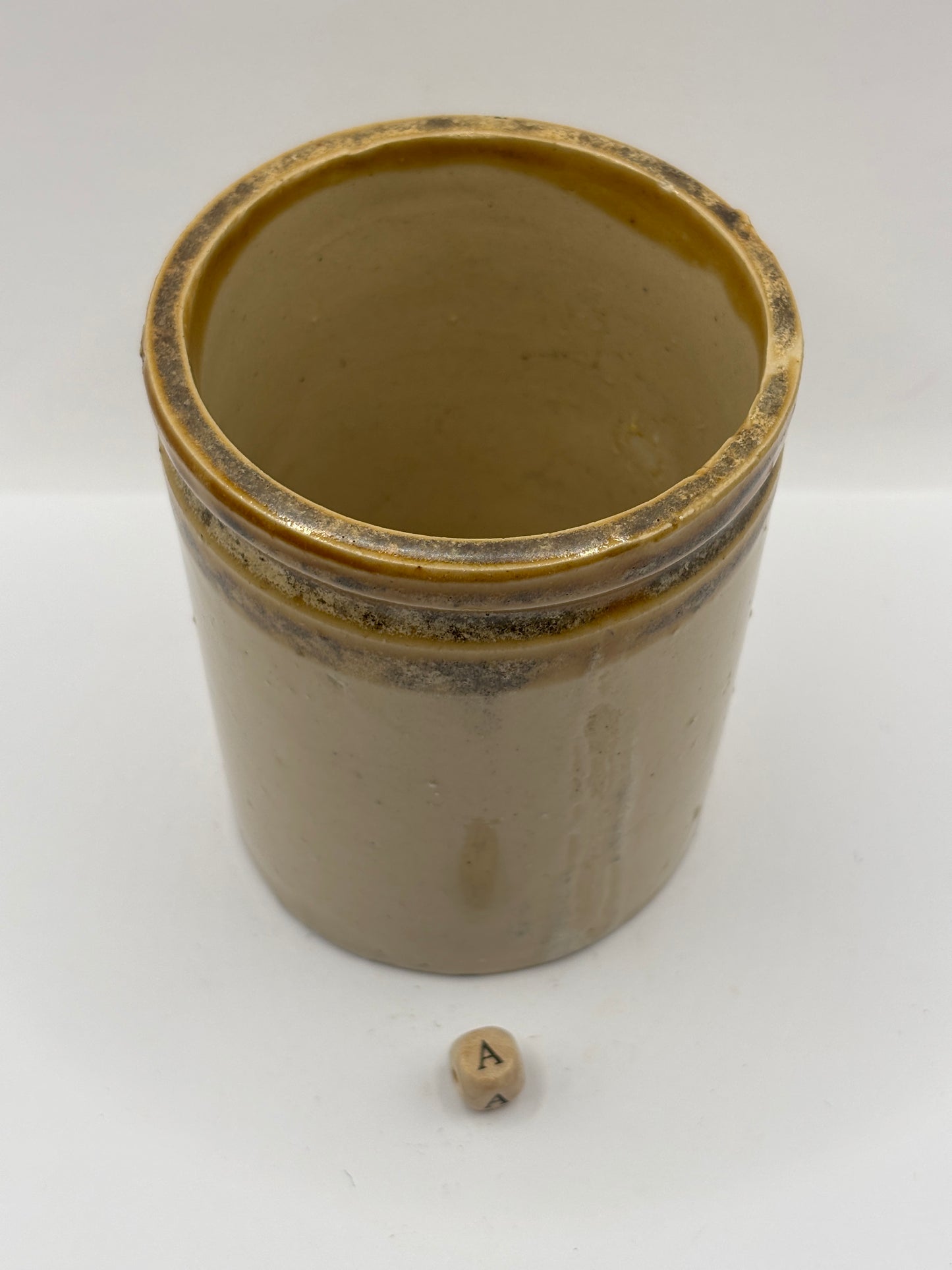 Old 1lb brown top jam & marmalade pot (a)