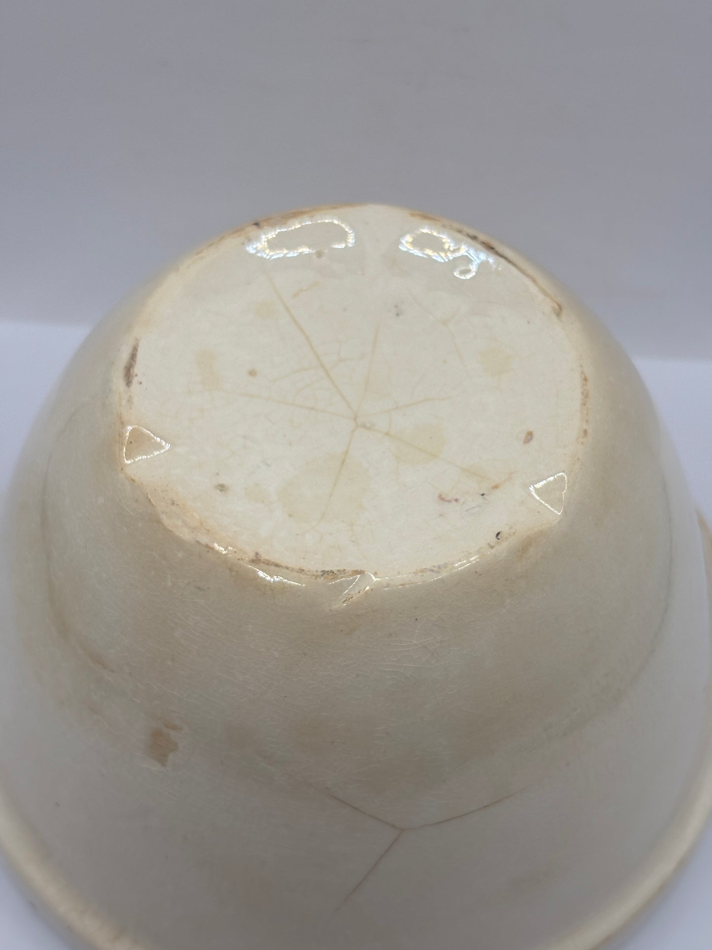 vintage pudding bowl (D) stained & crazed
