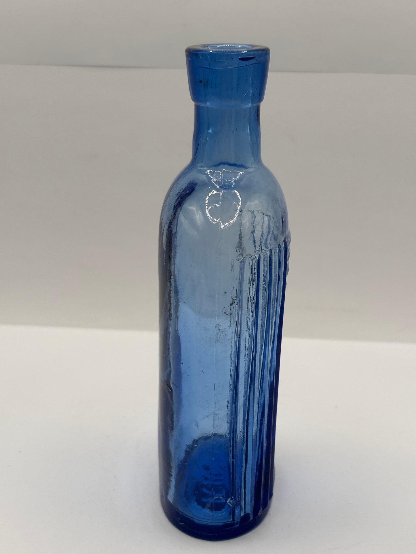 Old blue glass Poison bottle, Poisonous not to be taken
