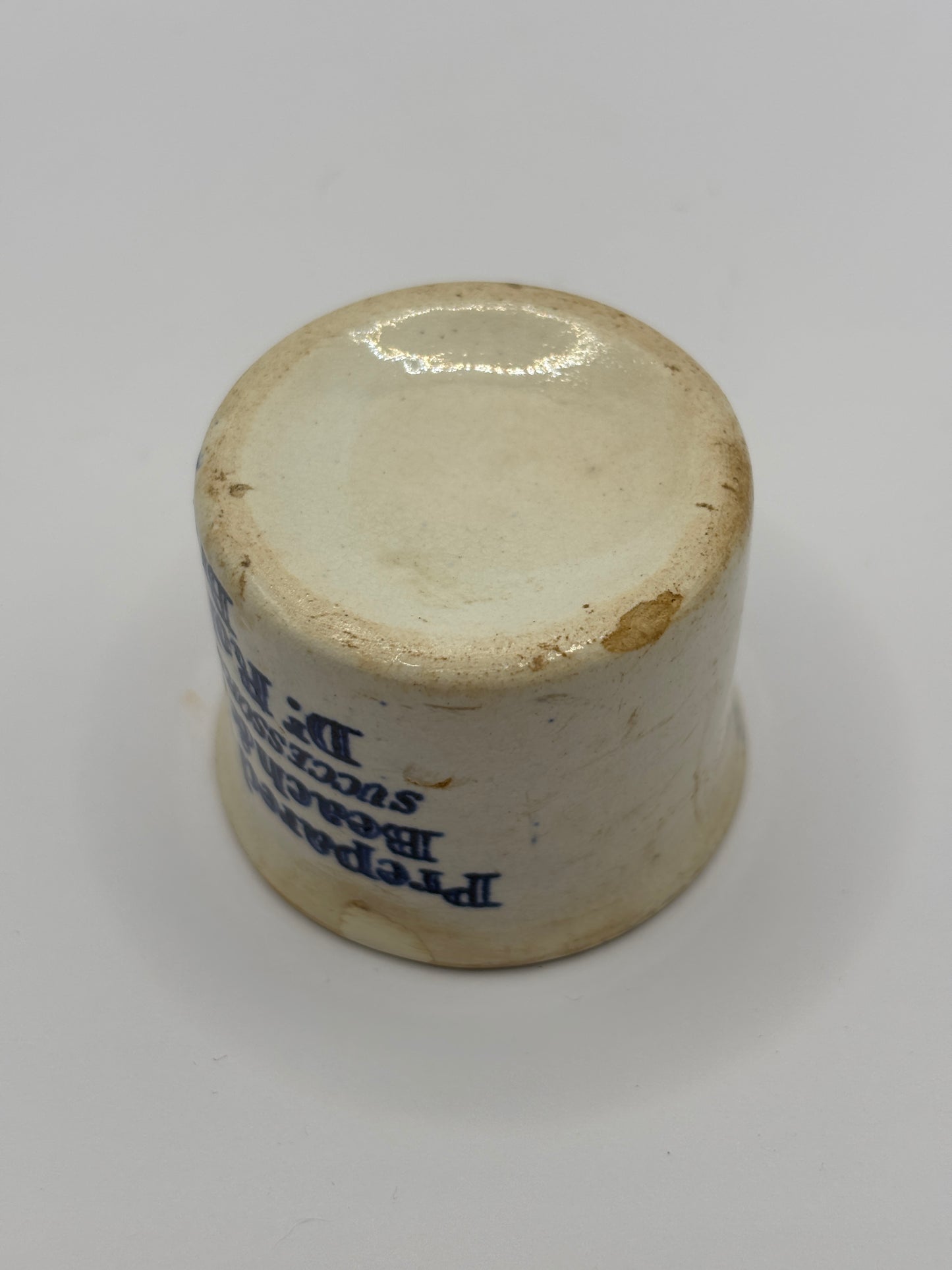 Old small advertising ointment pot, Dr Roberts poor mans friend, small repair
