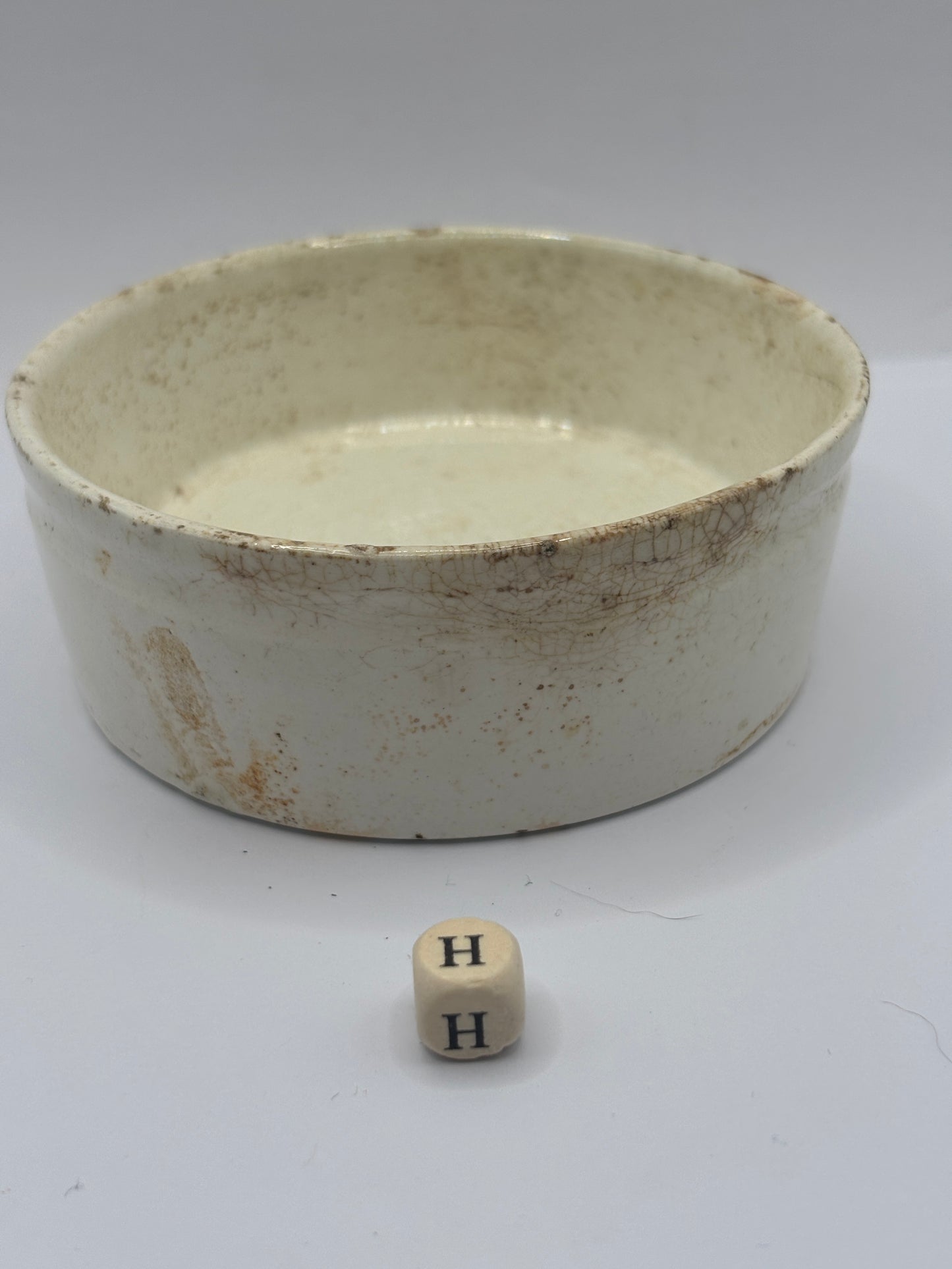 Old plain stoneware meat paste pot, potted meat (H)