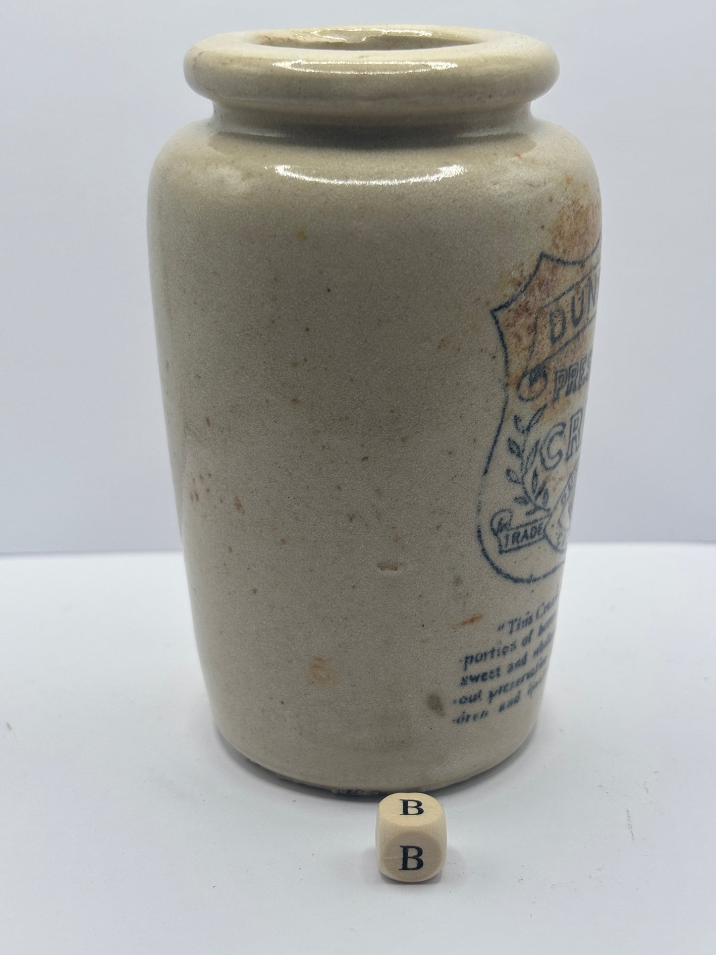 Old Dunragit stoneware cream pot (B)