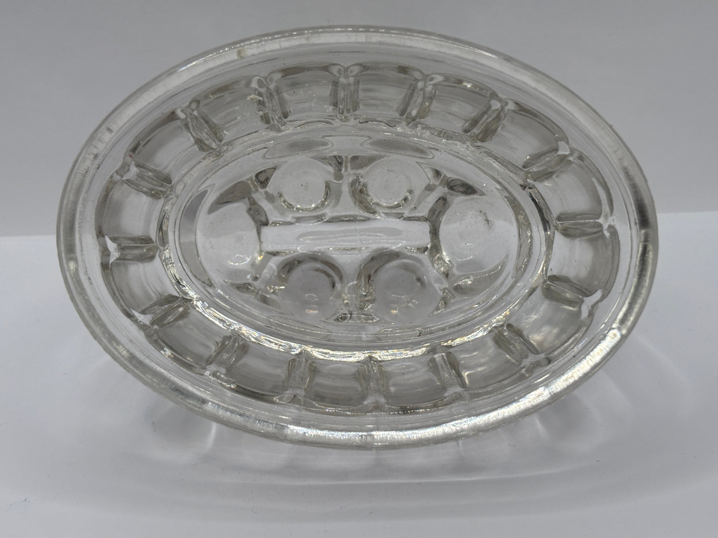 Old glass jelly mould. Jello