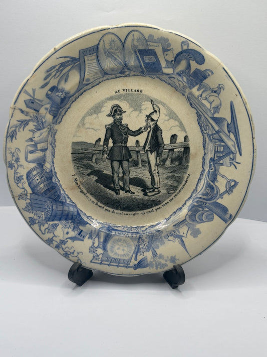 Antique french porcelain plate, mid 19th century