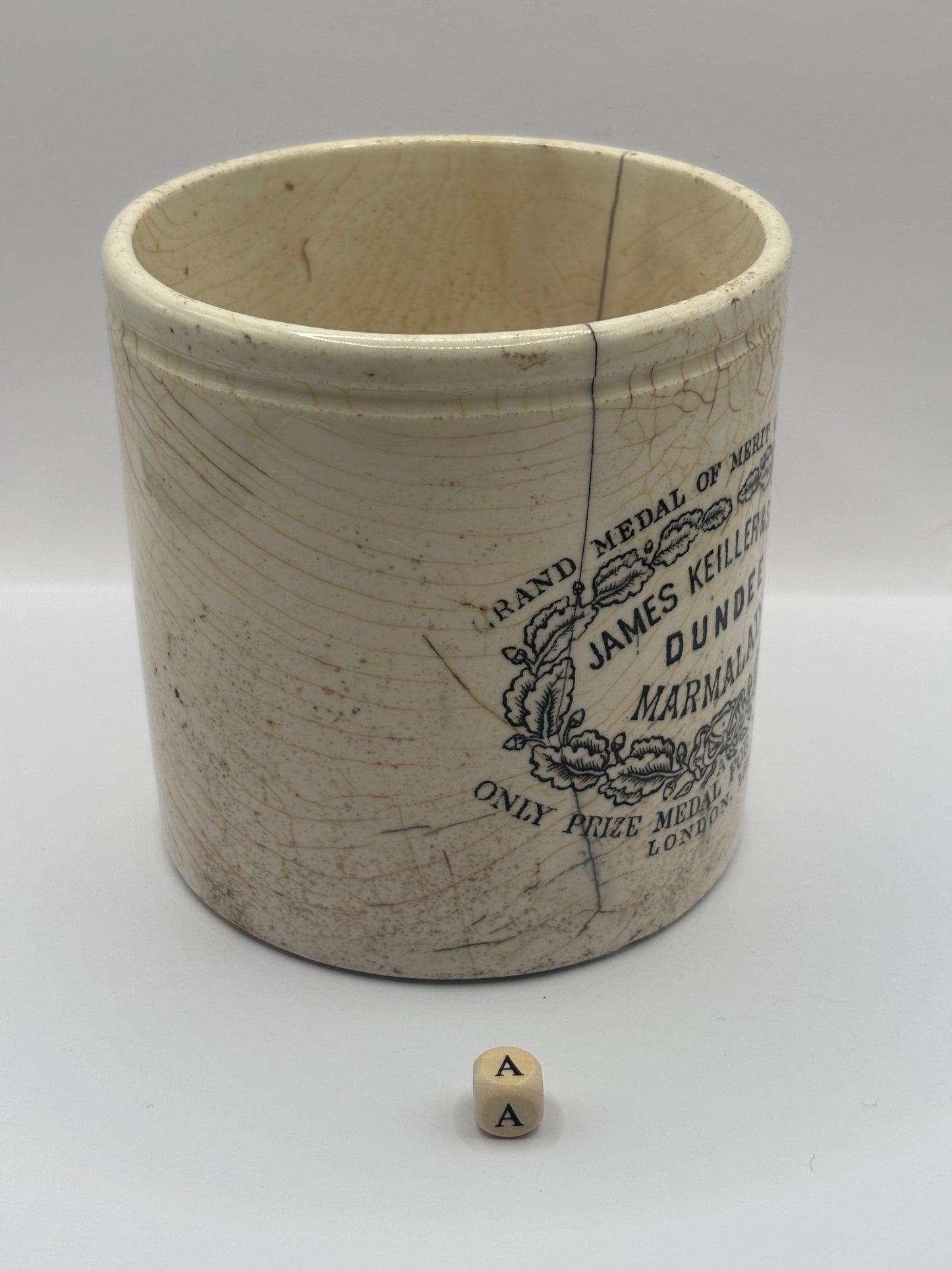 Old 2lb James Keiller Dundee marmalade Jar (a) Damaged