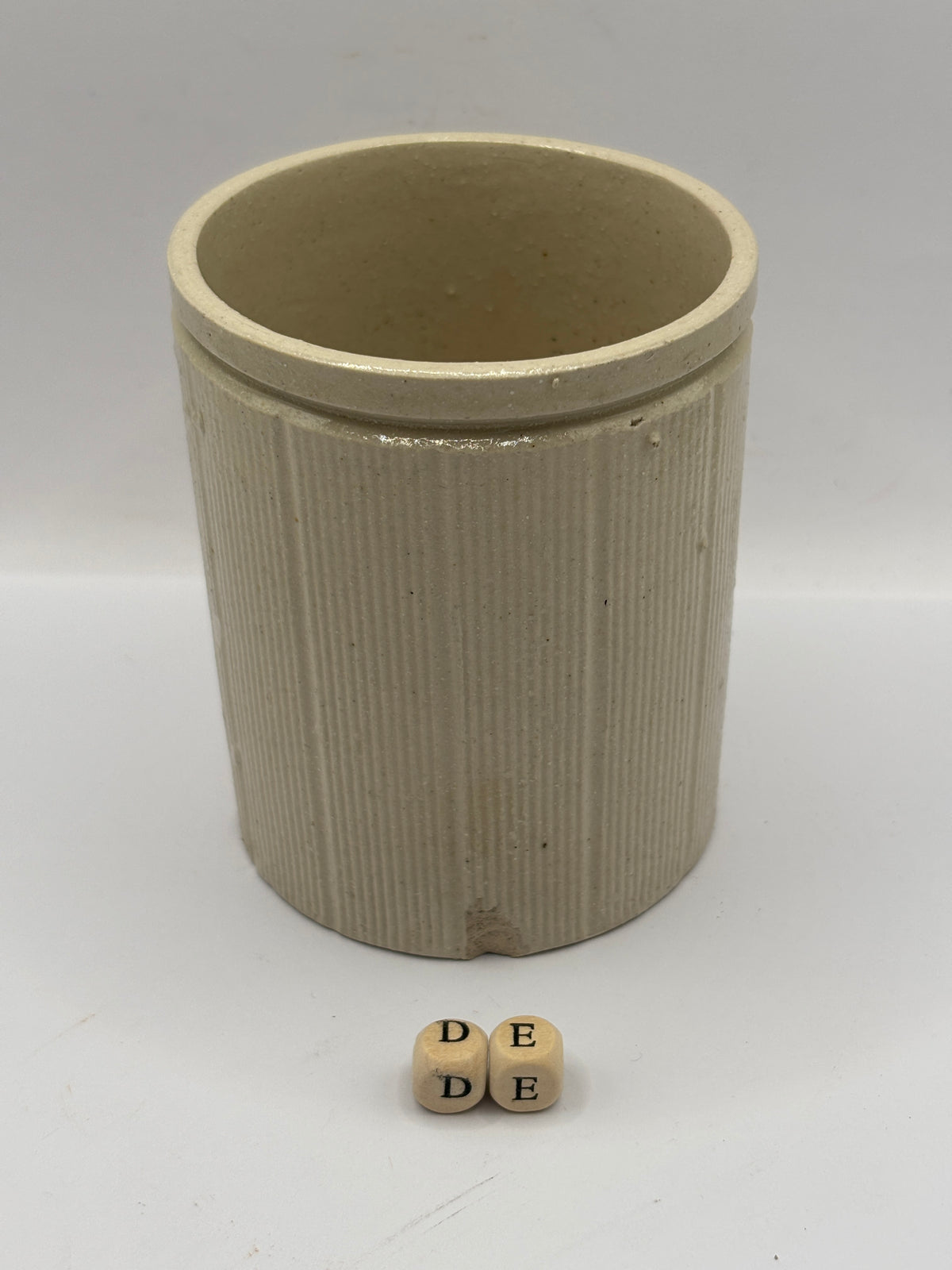Old 1lb ribbed advertising stoneware jam pot (DE) Whittaker & Sons