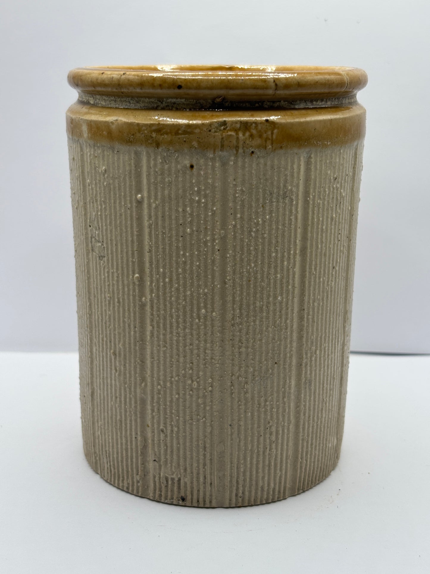 Old 2lb ribbed brown top jam & marmalade pot