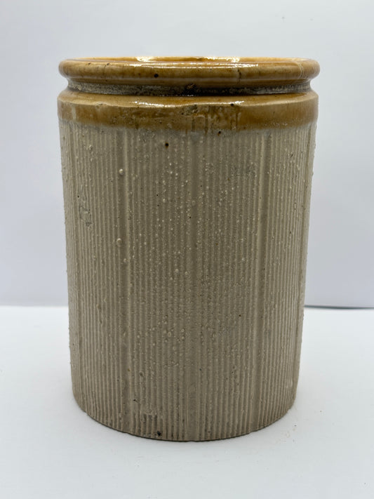 Old 2lb ribbed brown top jam & marmalade pot