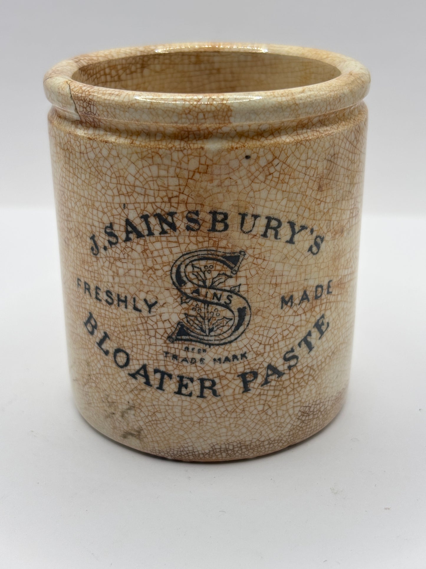 Old sainsburys advertising pot, Bloater paste