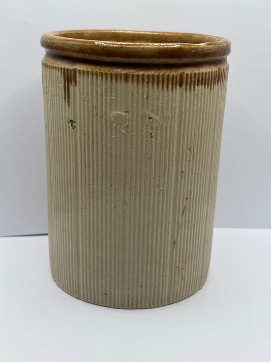 Old 2lb ribbed brown top jam & marmalade pot