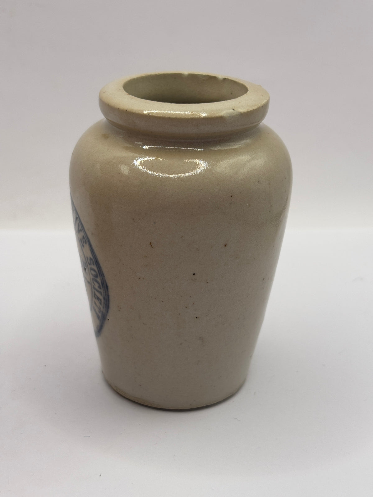 Old advertising cream pot, Eccles cooperative society, pure rich cream