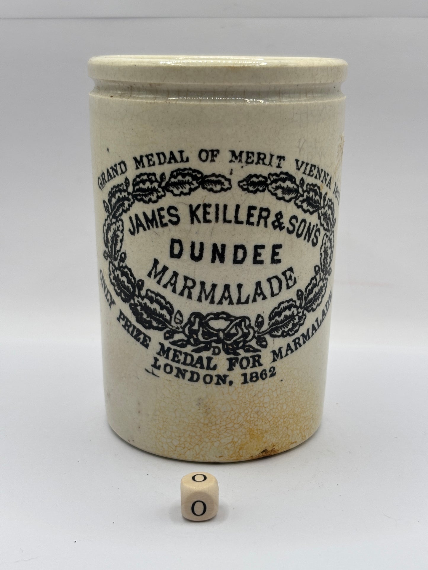 Old 1lb James Keiller Dundee marmalade Jar (o)