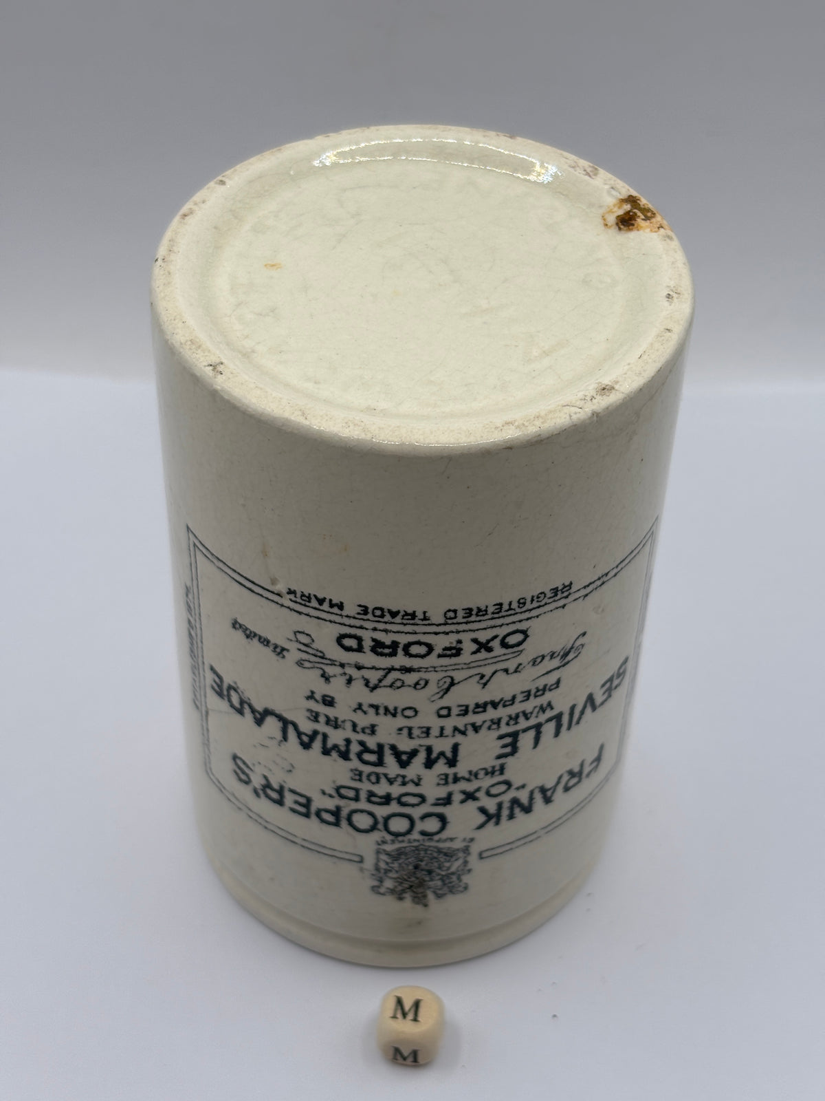 Old 1lb stoneware marmalade pot, Frank cooper oxford seville marmalade (m)