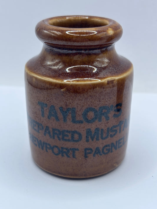 Old advertising jar, Taylors prepared mustard. 7.5cms