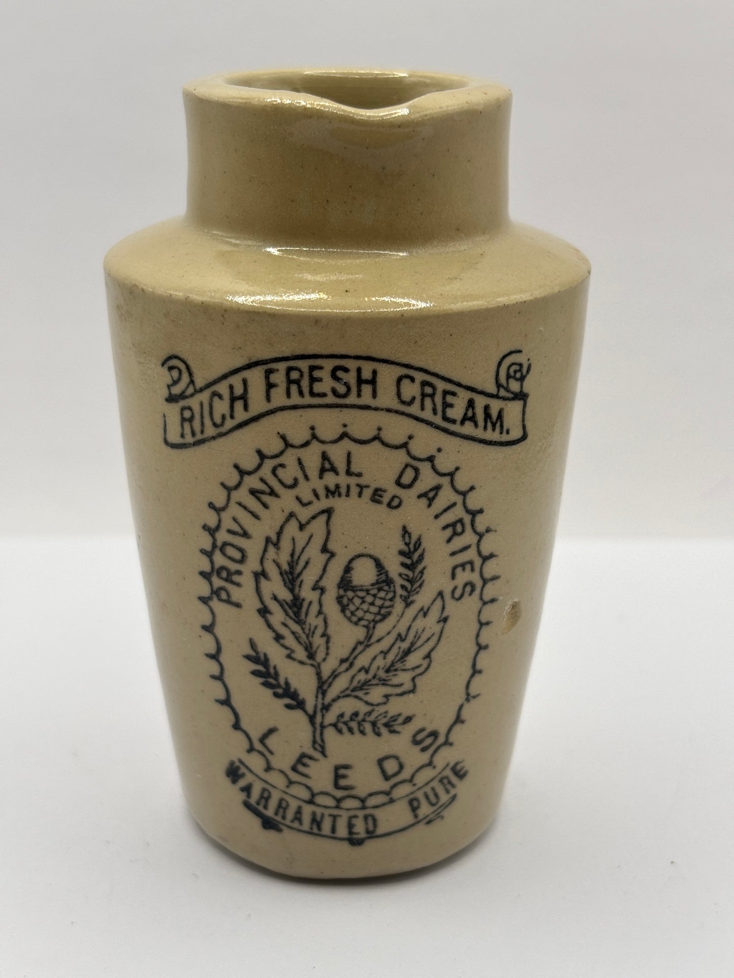 Old advertising cream pot, Leeds Provincial Dairies 10cms