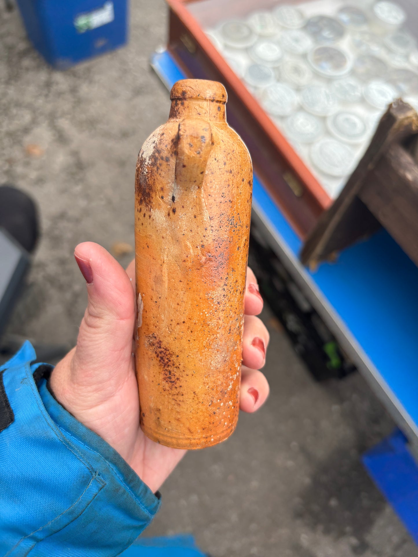 Old mini stoneware apollinaris bottle 10.5cms