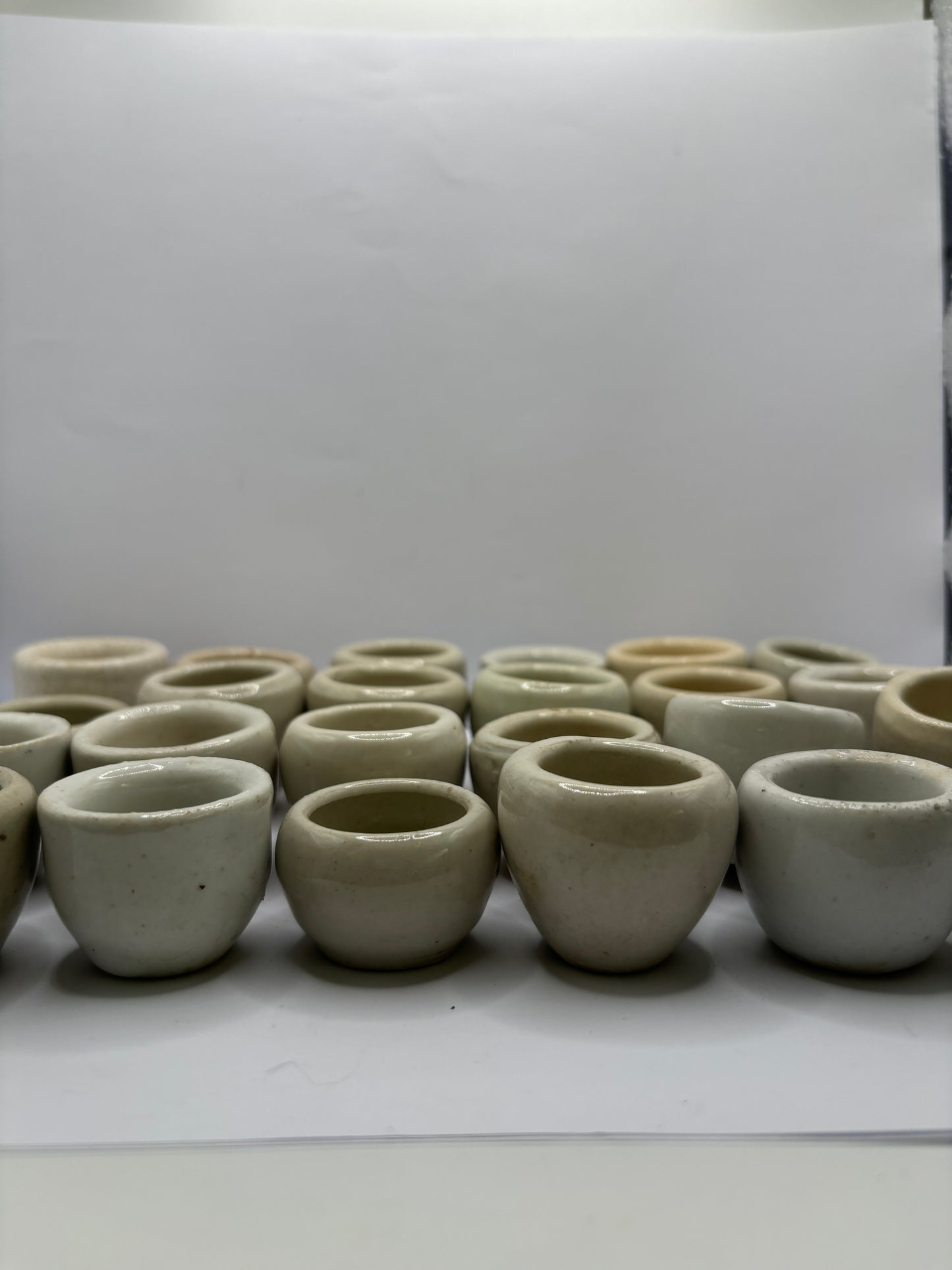 5 vintage stoneware escargot pots