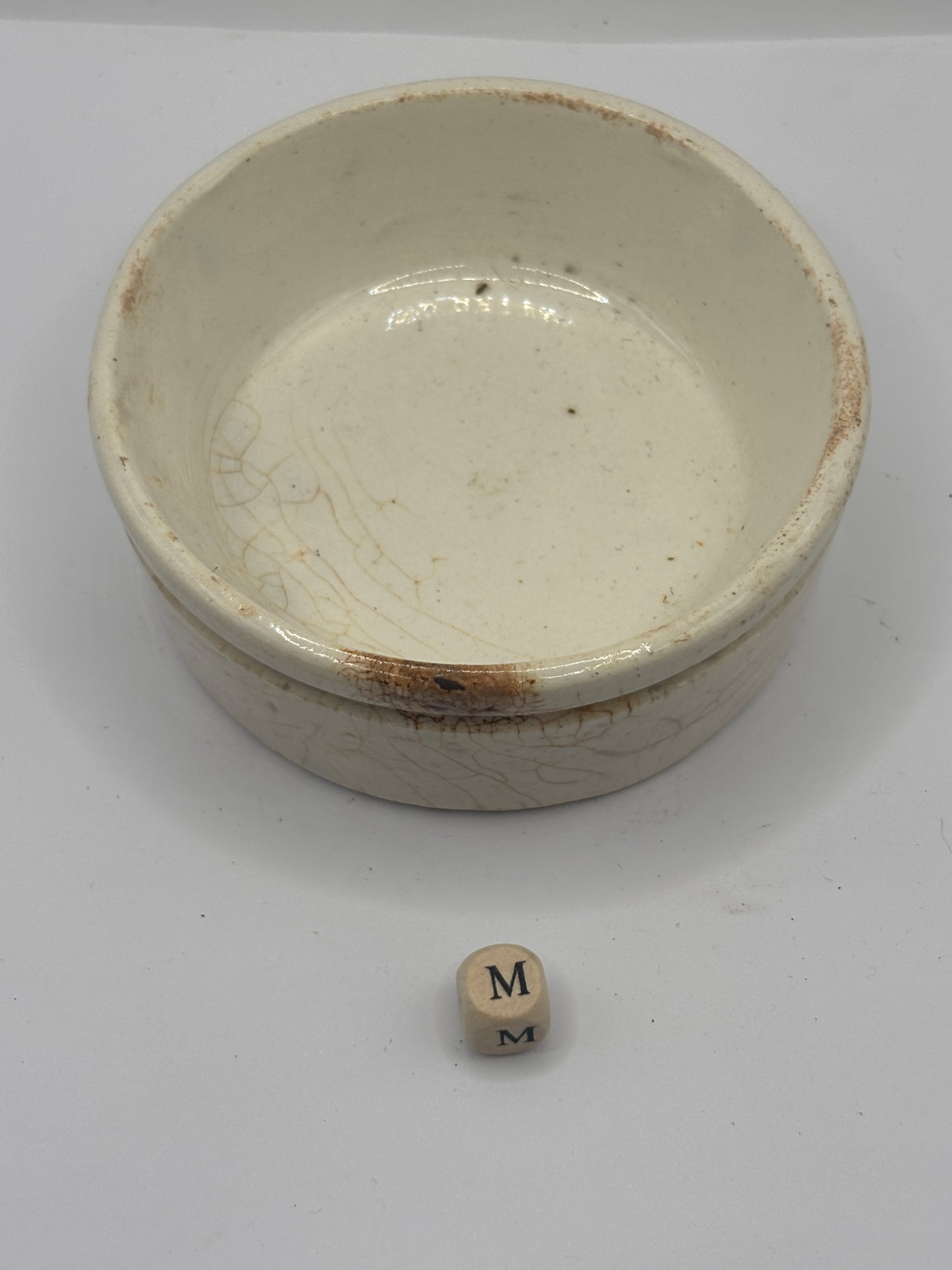 Old plain stoneware meat paste pot, potted meat (m)