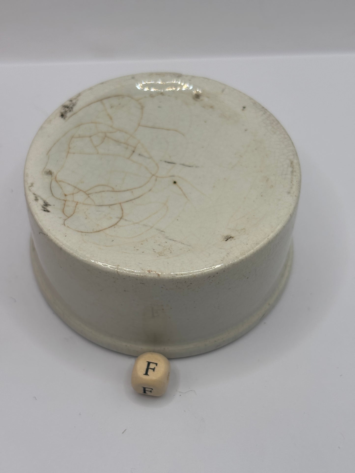 Old plain stoneware meat paste pot, potted meat (F)