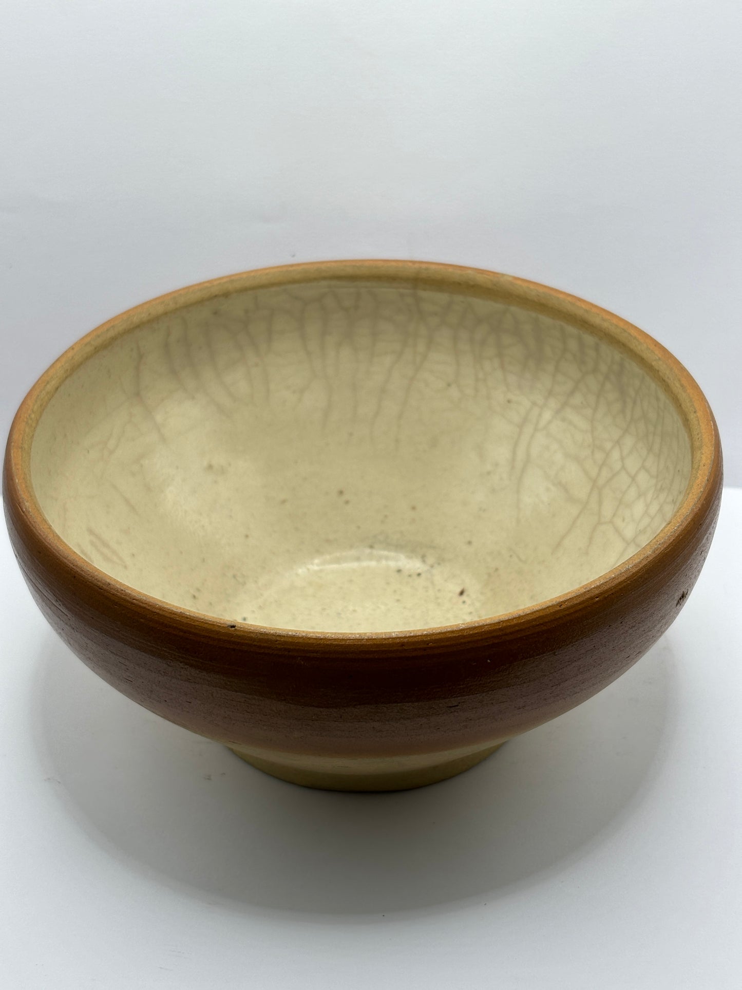 Old stoneware bowl, crazed