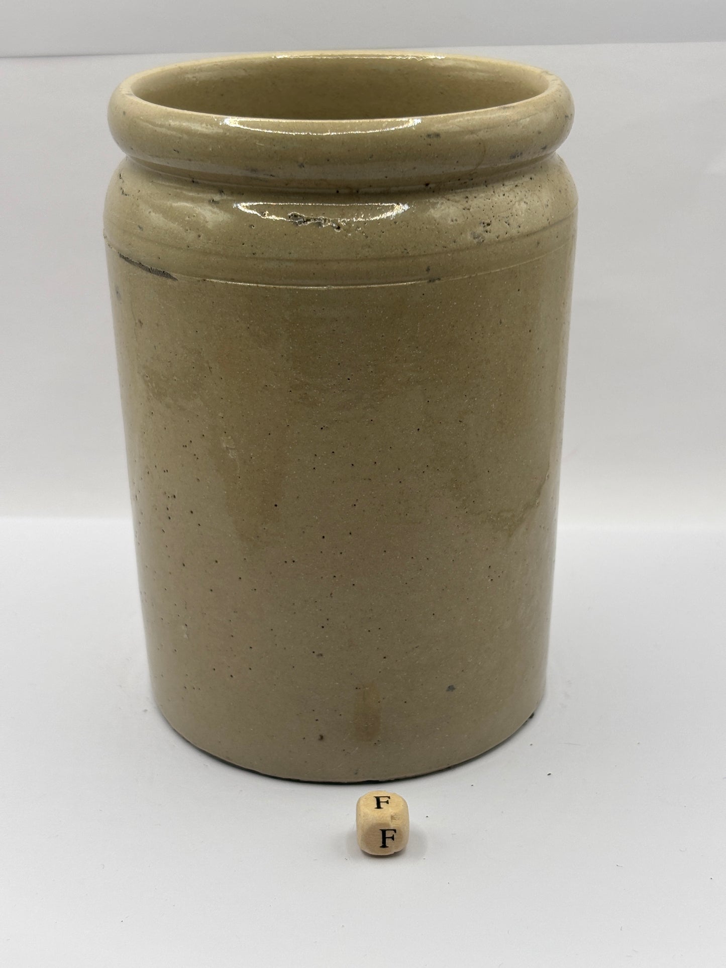 Old 2lb rolled top stoneware jam & marmalade pot (F)