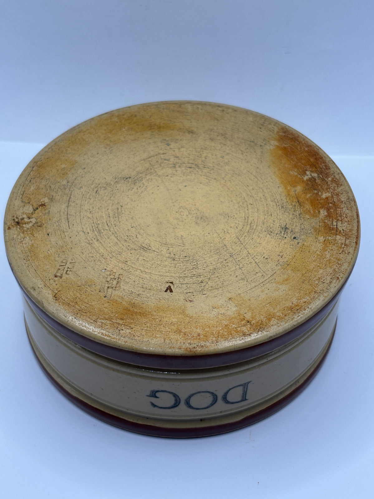 Old Victorian stoneware dog bowl