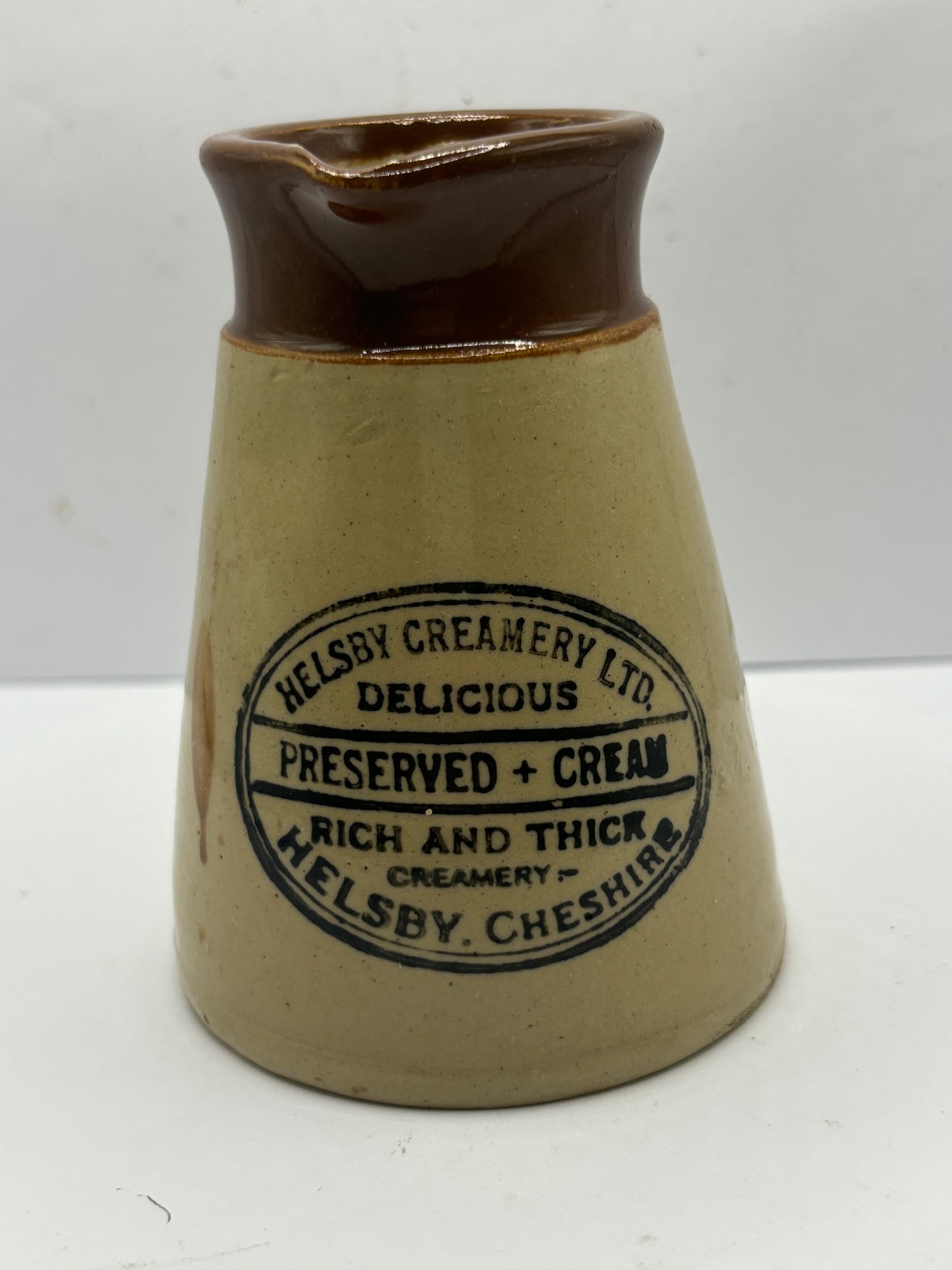 Helsby cream pot, Helsby creamery cheshire with handle