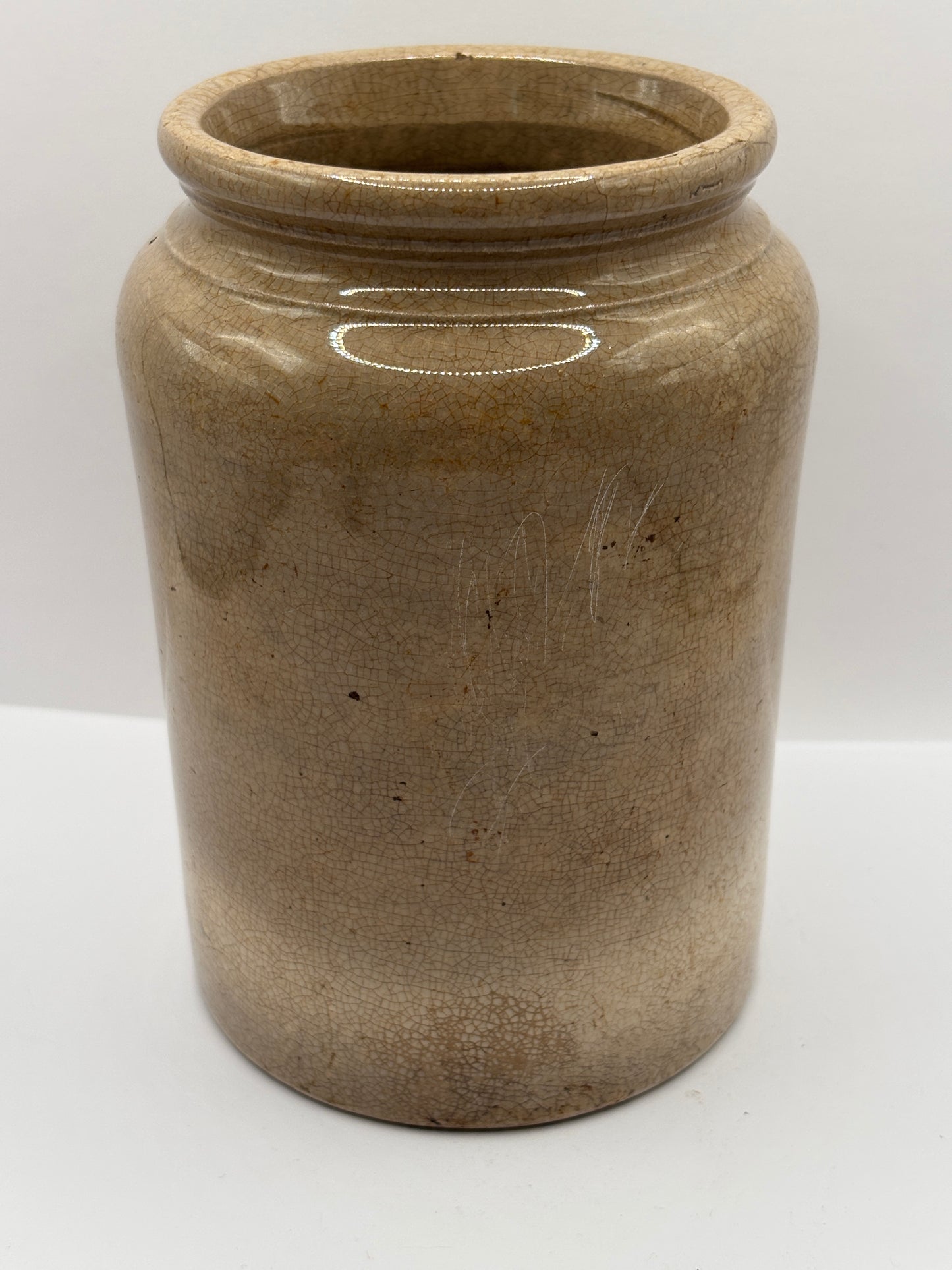 Old 2lb rolled top stoneware jam & marmalade pot