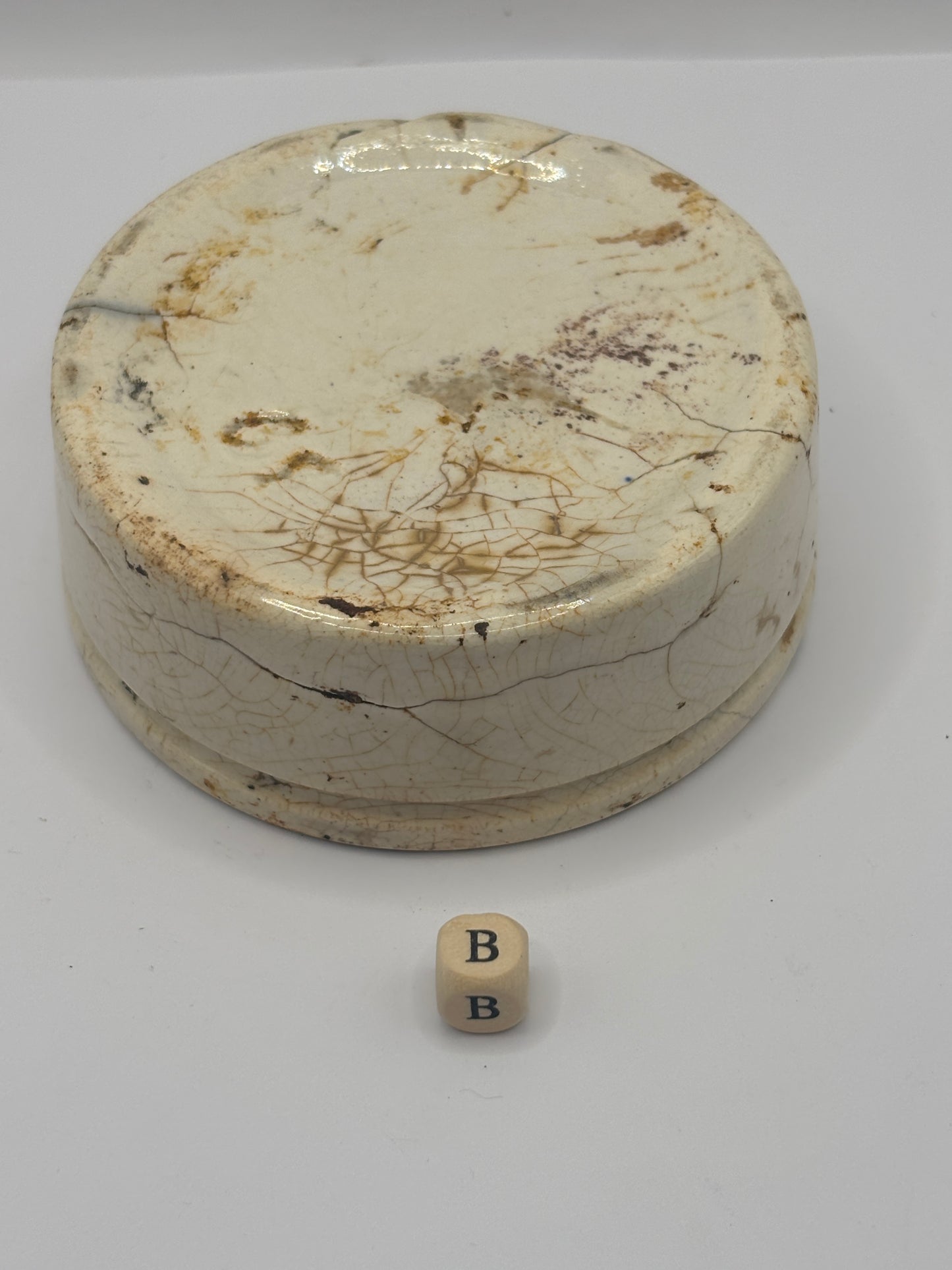 Old plain stoneware meat paste pot, potted meat (B)
